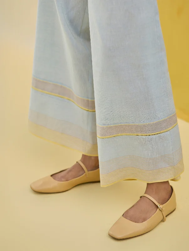 Lyla Stripe Border Pant - Sky Fashionable Jogger Pants