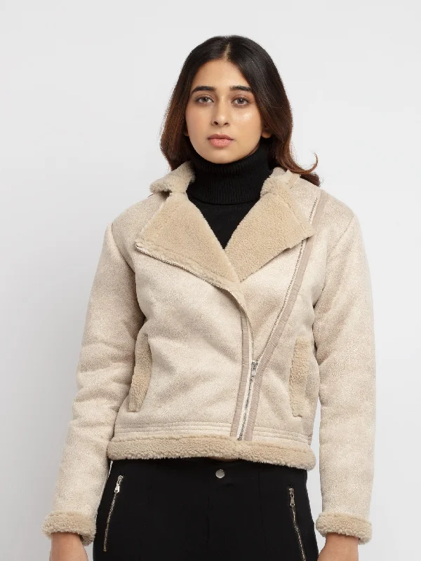 Women's Suede Zipper Jacket Zip Front Button Front Snap Front