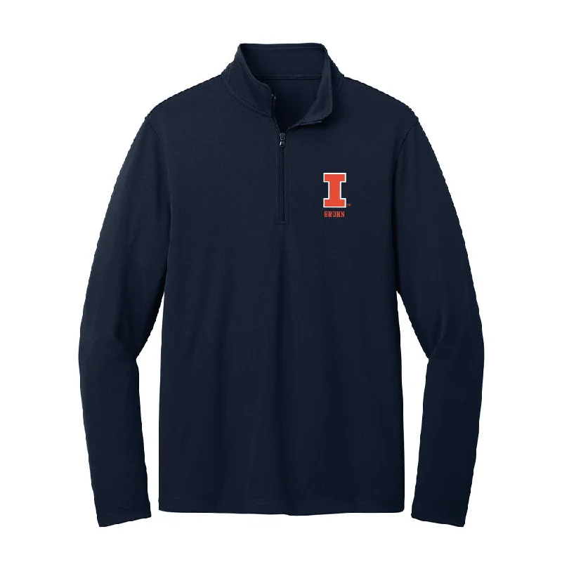 Illinois - NCAA Women's Cross Country : Mabry Bruhn - Lightweight Quarter Zip Jacket Nylon Fabric Polyester Fabric Spandex Fabric
