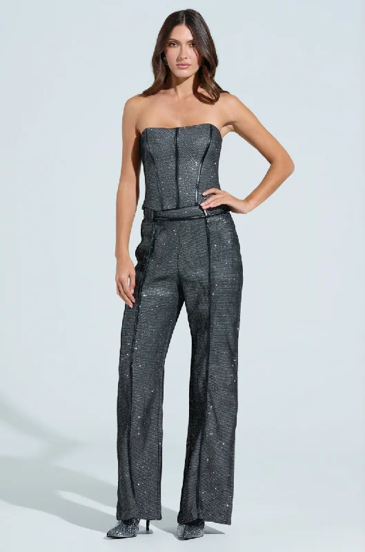 ALIA SPARKLE MESH PANT Trendy Printed Pants