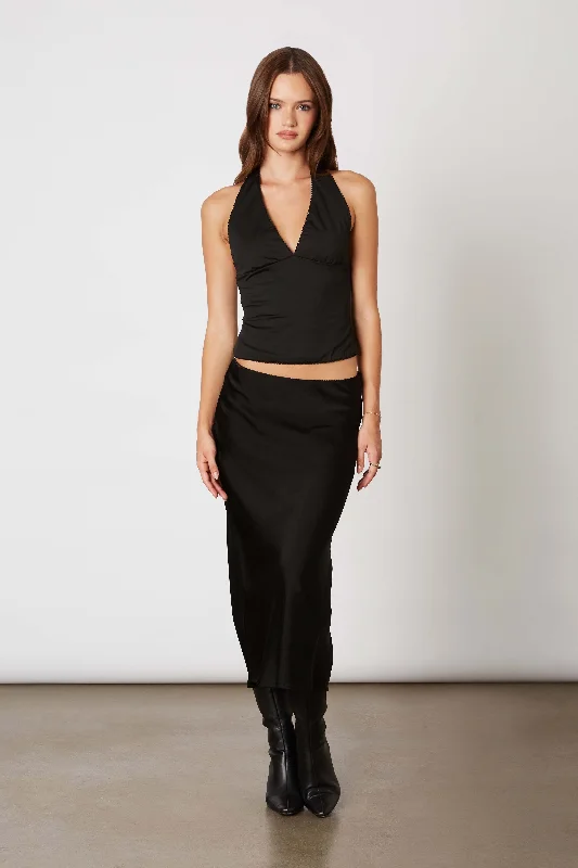 Satin Slip Midi Skirt low waist skirt