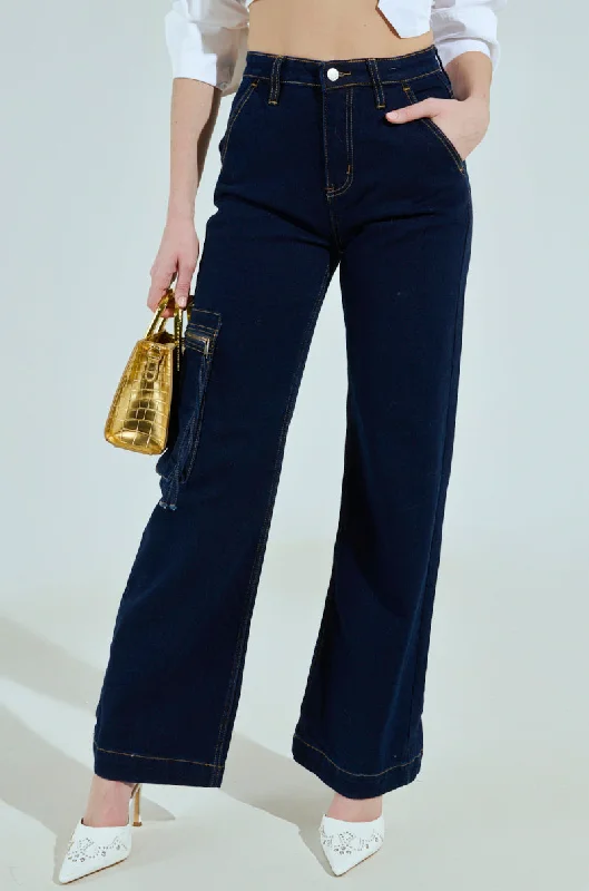 JUST ROCK WITH IT CARGO DENIM PANT Soft Sweatpants Style
