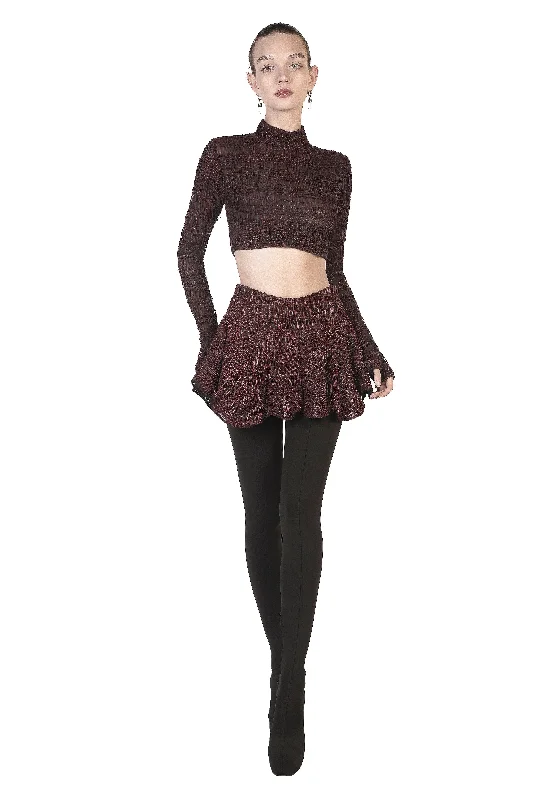BELLATRIX MINI SKIRT RED-WAXED denim skirt classic