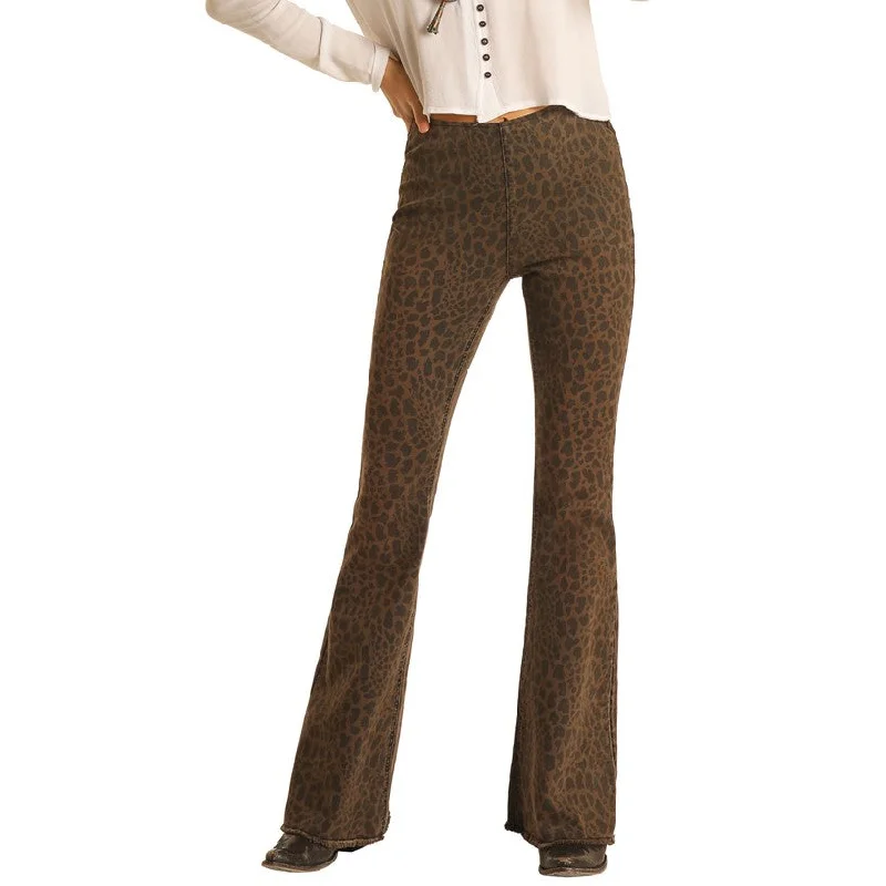 Rock & Roll Denim Ladies Bargain Bell High Rise Flare Pants WPH2663 Comfortable Jogger Trousers