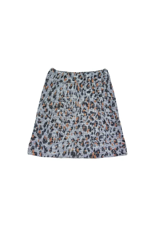 Maggie Mini Skirt - Navy Cheetah velvet skirt luxurious