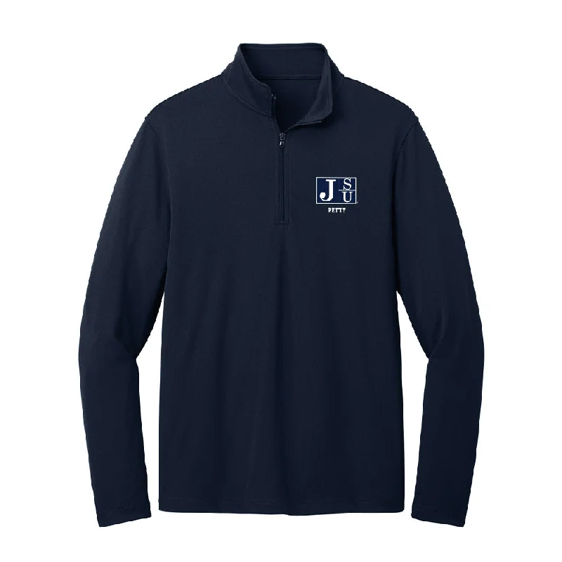 Jackson State - NCAA Women's Cross Country : Jordyn Petty - Lightweight Quarter Zip Jacket Denim Jacket Leather Jacket Suede Jacket