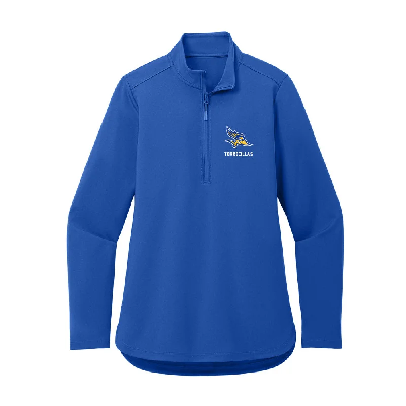 CSU Bakersfield - NCAA Women's Cross Country : Crystal Torrecillas - Women's Premium Quarter Zip Jacket Belted Jacket Elasticated Jacket Padded Jacket