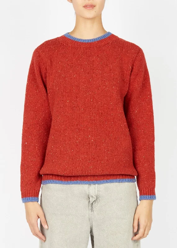 IrelandsEye Slaney Crew Neck Sweater | Chilli Graphic Sweater Embroidered Appliqued