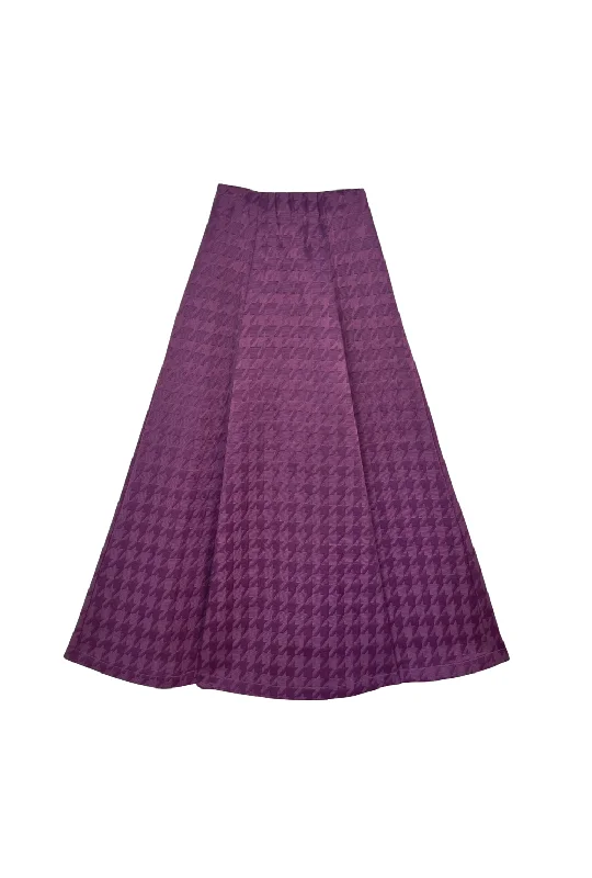 Guest Skirt - Purple Houndstooth wool skirt warm