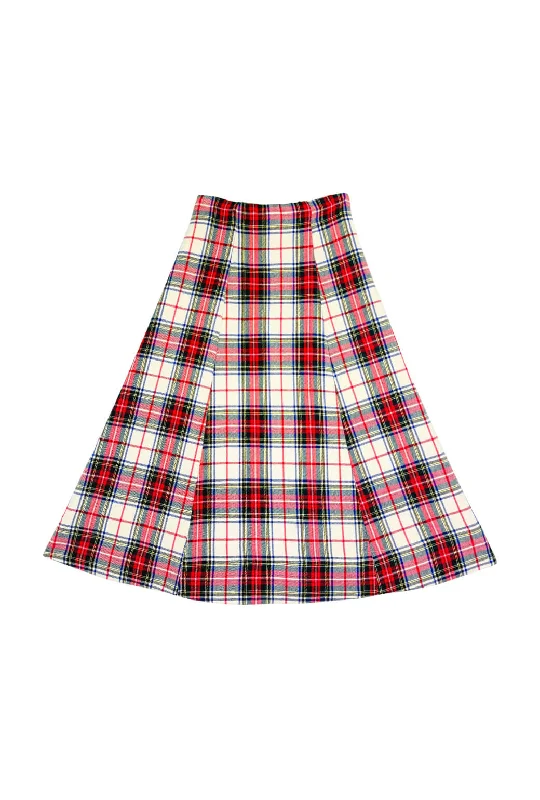 Holiday Guest Skirt MIDI - Stewart Plaid cashmere skirt soft