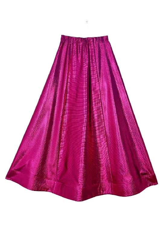 Birthday Guest Skirt - Hot Pink Lame silk skirt lustrous