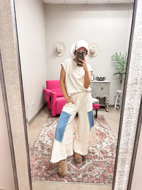 All Decked Out Ivory Wide Leg Pant Soft Wool Pants