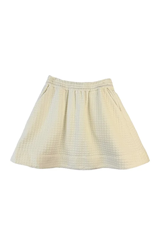 Buru x Megan Stokes Everyday MINI Skirt  - Ivory Knit Tweed low waist skirt