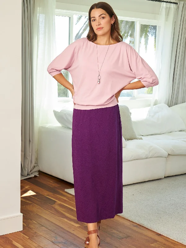 Seamed Ankle Skirt denim skirt stylish