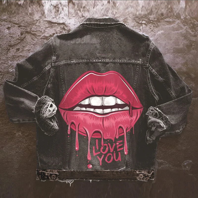 Women Casual Long Sleeves Graphic Printed Single-Breasted Denim Jacket Satin Jacket Silk Jacket Chiffon Jacket Women Casual Long Sleeves Graphic Printed Single-Breasted Denim Jacket Satin Jacket Silk Jacket Chiffon Jacket