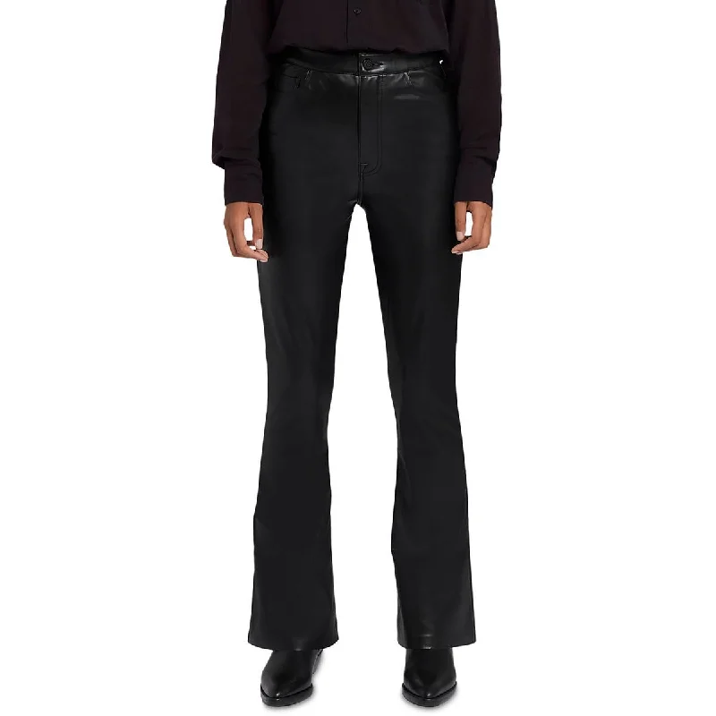 7 For All Mankind Womens Faux Leather Skinny Bootcut Pants Casual Skinny Fit Pants