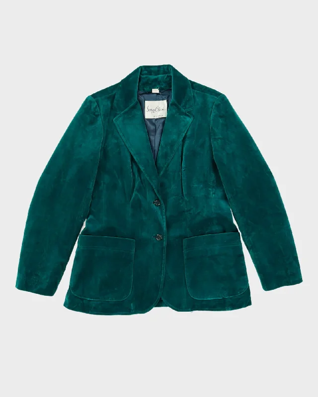 Vintage 1980s Green Velvet Blazer Jacket - M Striped Jacket Polka Dot Jacket Floral Jacket