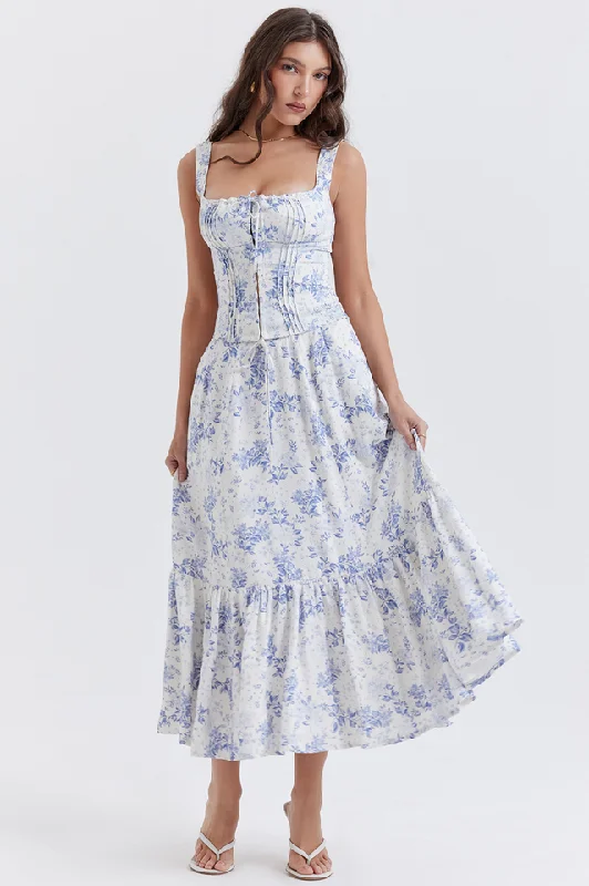Aitana Blue Print Top + Skirt Set cashmere skirt plush
