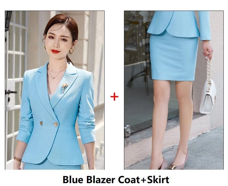 Blue Skirt Suits