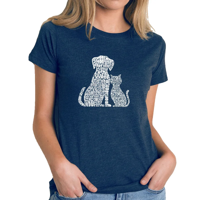 Dogs and Cats  - Women's Premium Blend Word Art T-Shirt