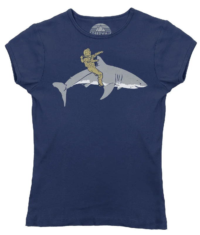 Women's Diver Riding a Shark T-Shirt - By Ex-Boyfriend