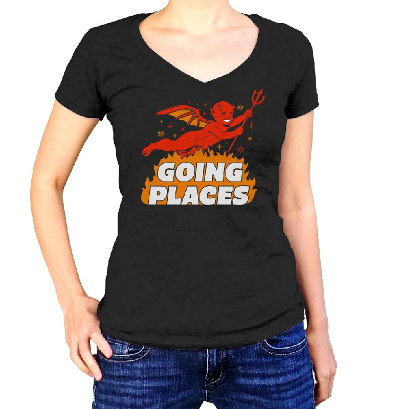 Women's Going Places Devil Vneck T-Shirt