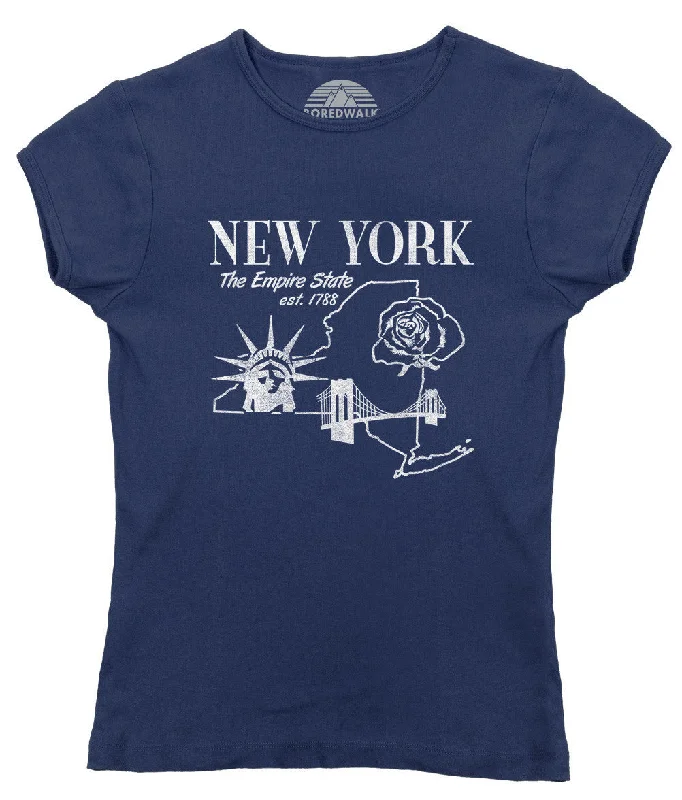 Women's Retro New York T-Shirt Vintage State Pride