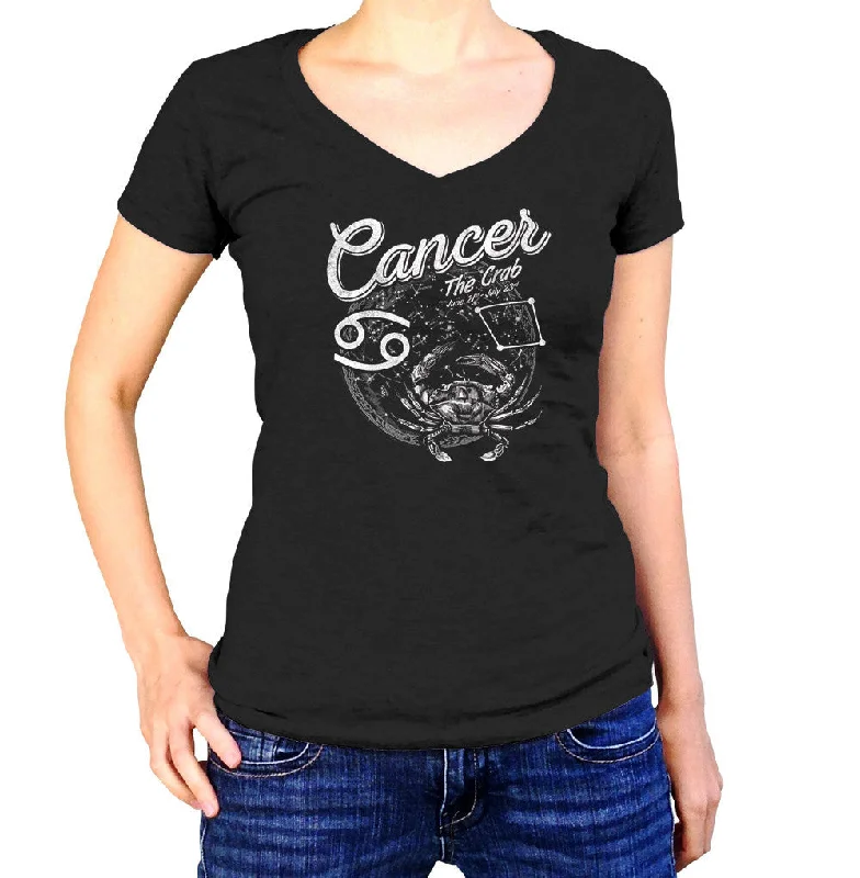 Women's Vintage Cancer Vneck T-Shirt