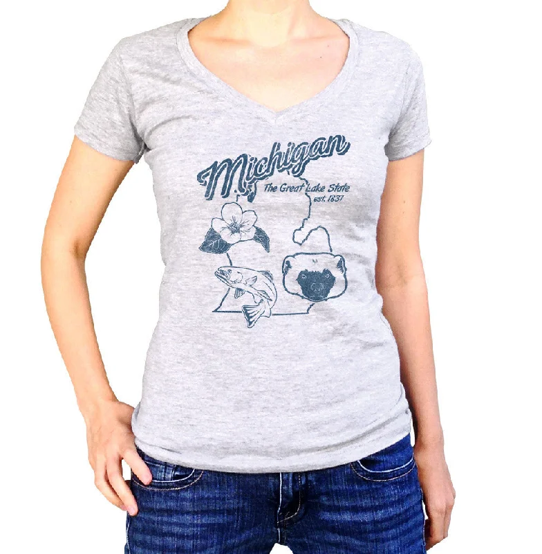 Women's Vintage Michigan State Vneck T-Shirt