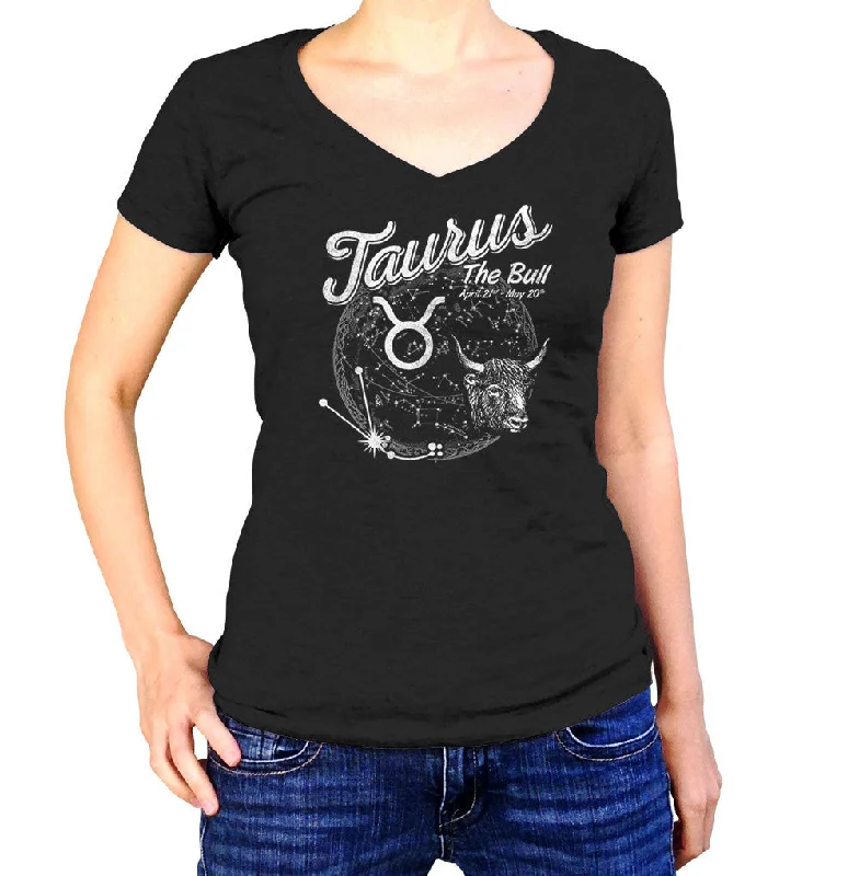 Women's Vintage Taurus Vneck T-Shirt