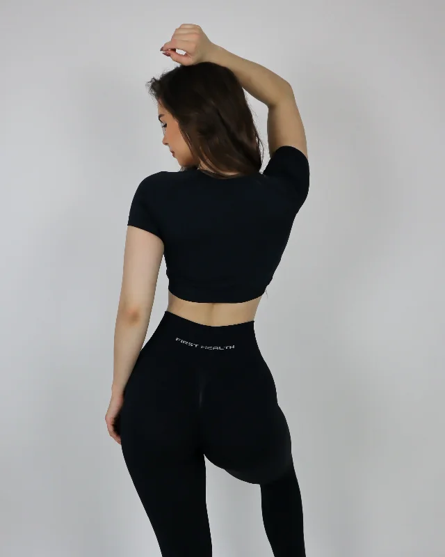 ENHANCE CROPPED TEE - Licorice