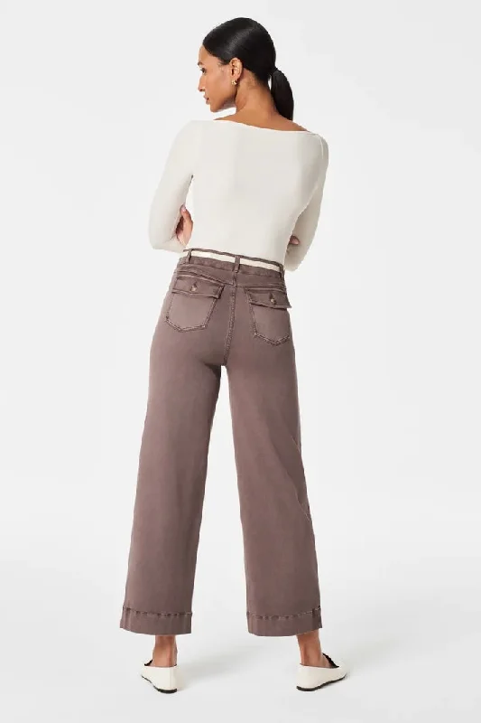 Spanx Smoke Stretch Twill Cropped Wide Leg Pant