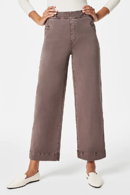 Spanx Smoke Stretch Twill Cropped Wide Leg Pant