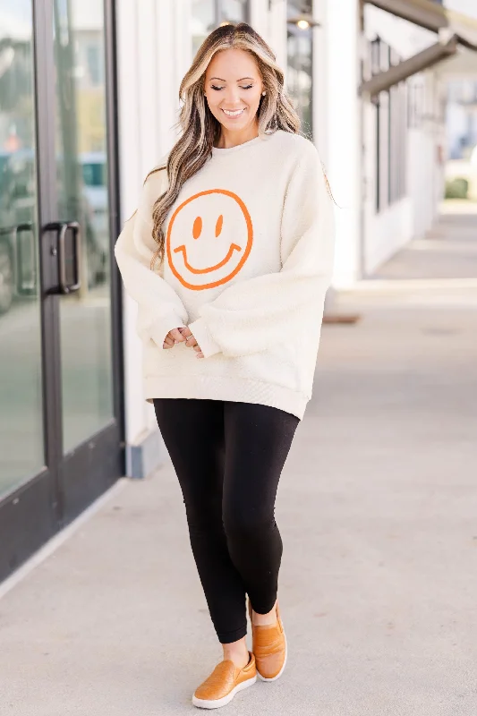 All Smiles Pullover, Cream