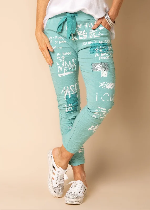 Livia Pants in Sea Green