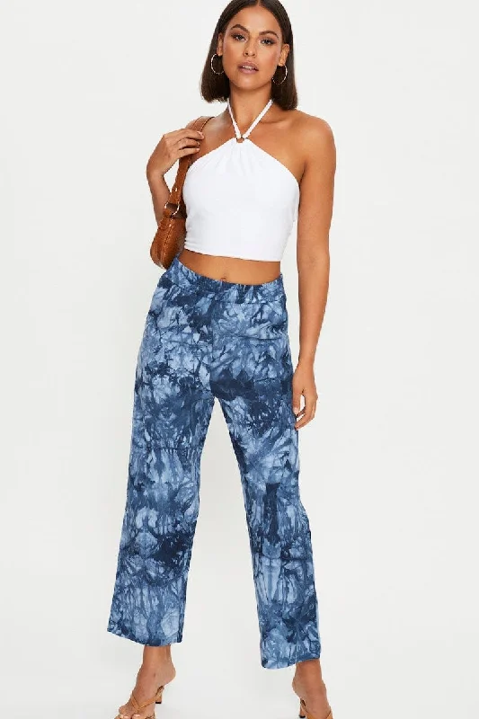 Multi Tie Dye Wide Leg Jean