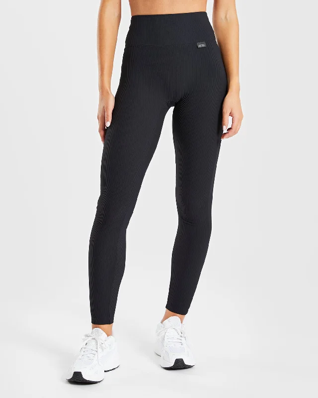 Sculpt Ribbed Leggings - Black