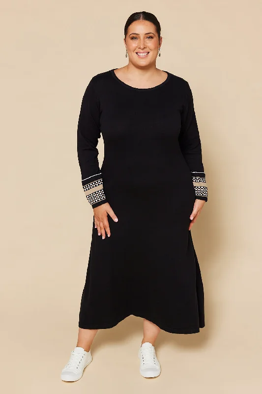 Binky Midi Dress in Black