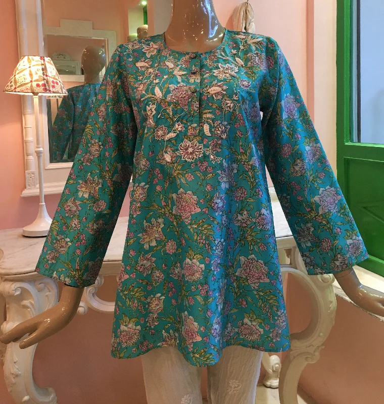 Leaves of Grass, New York Dryad printed silk tunic