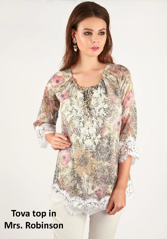 Tova Liberty print silk chiffon blouse.