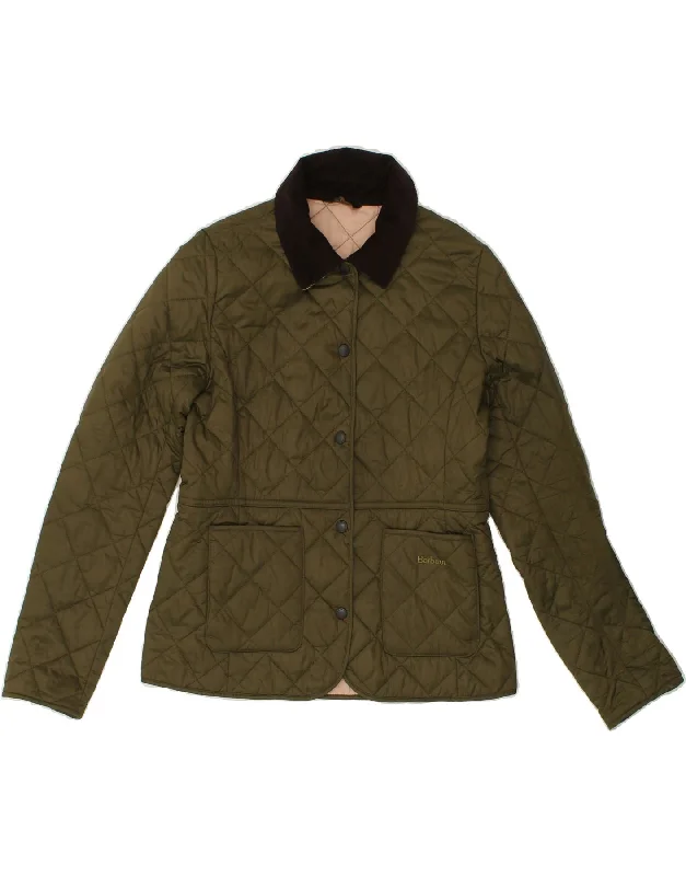 BARBOUR Womens Quilted Jacket UK 10 Small  Khaki