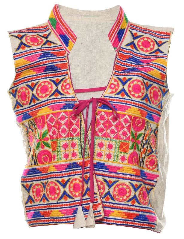 Embroidered Multi-Colour Waistcoat - L