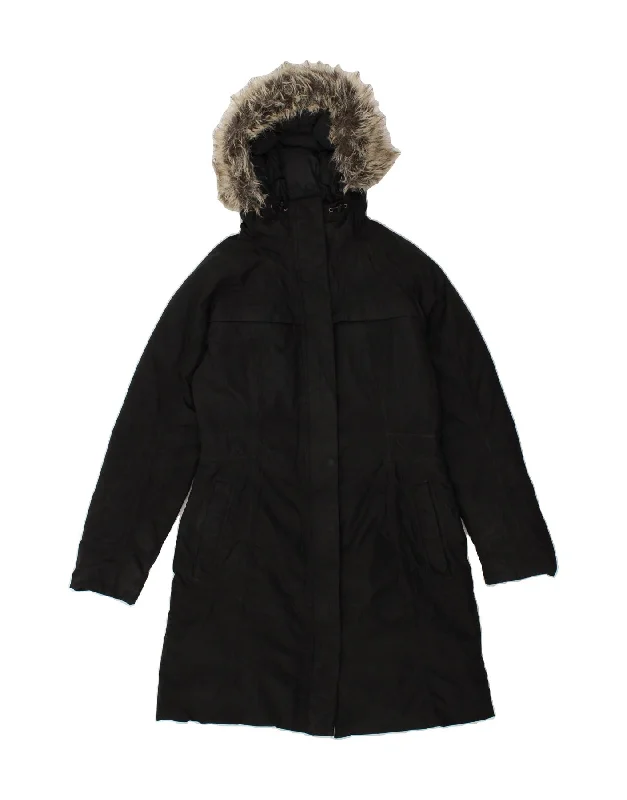 THE NORTH FACE Womens Hooded Parka Jacket UK 10 Small Black