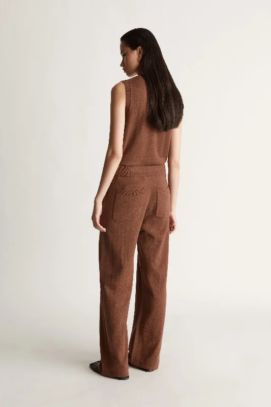 Cotton Cashmere Wide Leg Pant