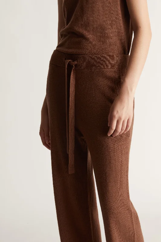 Cotton Cashmere Wide Leg Pant