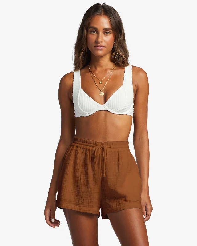 Day Tripper Elastic Shorts - Toasted Coconut