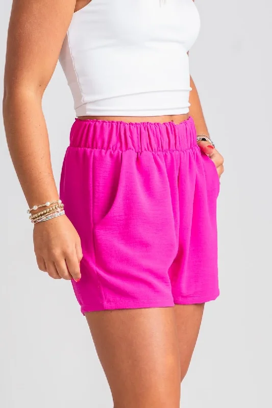 Elastic waist shorts fuchsia