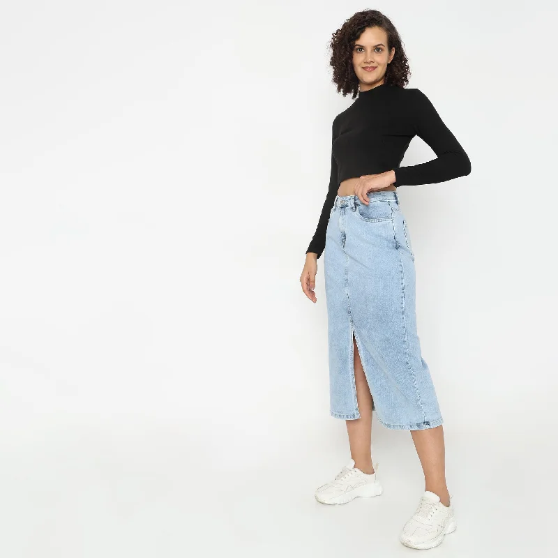 Regular Fit Solid Skirts