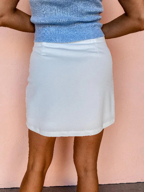 Moment In Time Wrap Mini Skirt