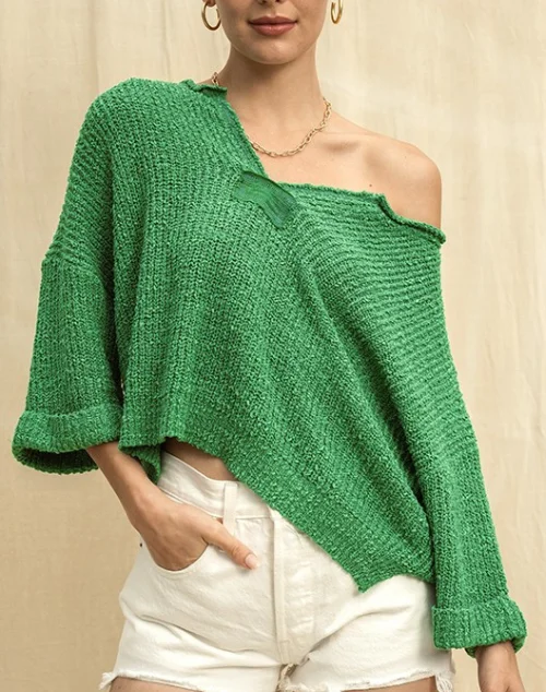 Gina Slouchy Cropped Sweater